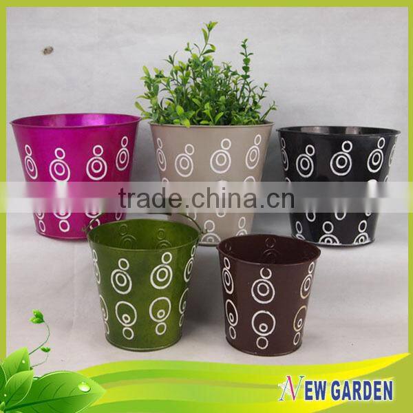 Newgarden colorful waterproof metal planter / iron flower pot stand