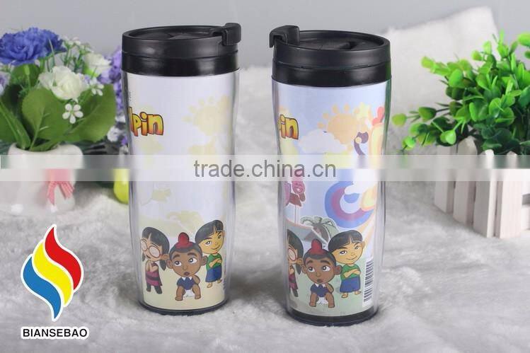 Customized plastic coffee cups mugs with lid