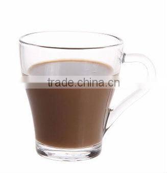 Environmental friendly glass coffee mugs with decal logo