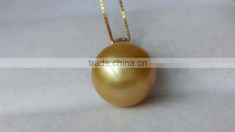 12-13mm Unique golden South sea Pearl Pendant