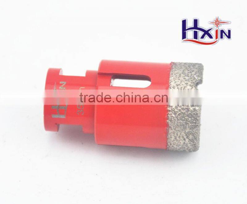 High quality Red color Brazed diamond core drill bit / Hollow core diamond drill bits for hard rock