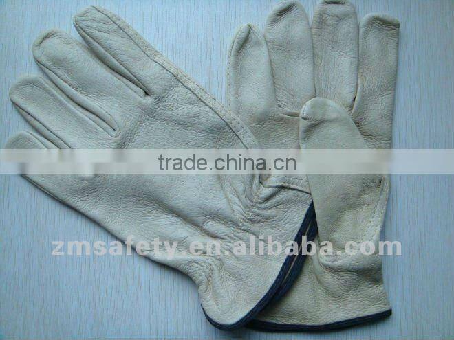 Yellow Cow Grain leather Driver glove with CE
