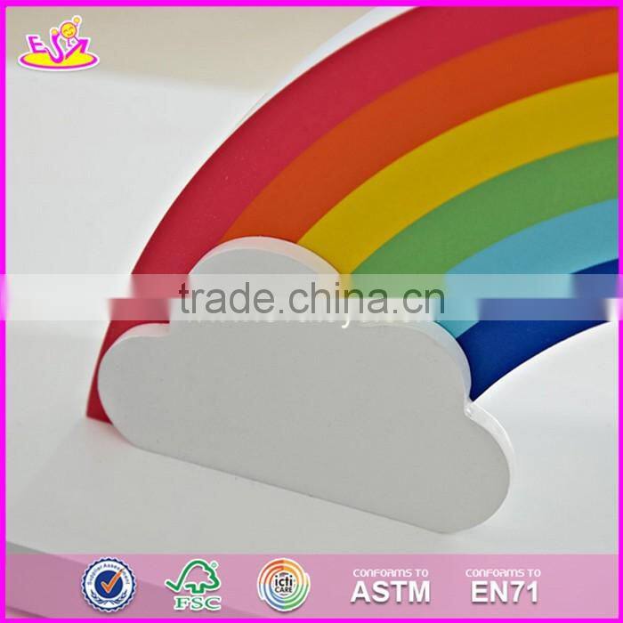 2017 brand new children rainbow wooden decorative bookends for sale W08D065