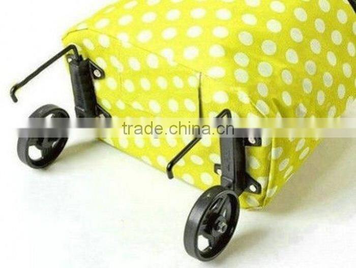 eco recycle bag shopping trolley wheel bag with zipper