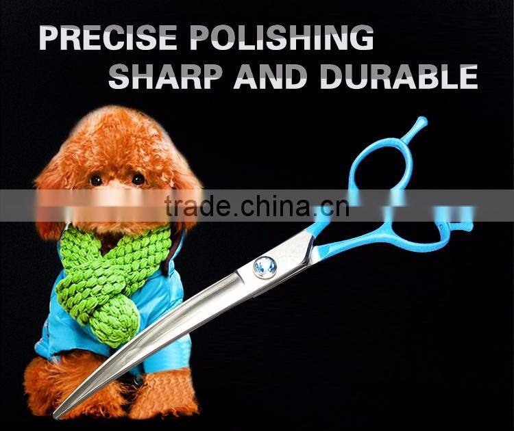 2017 New Arrival 440C Curved Scissors Dog Grooming Scissors Rubber Handle Pet Scissors