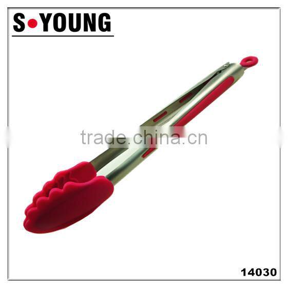 14030 12inch New Hand Shape Barbecue Grill Tongs Silicone Kitchen Serving Locking Food Tong