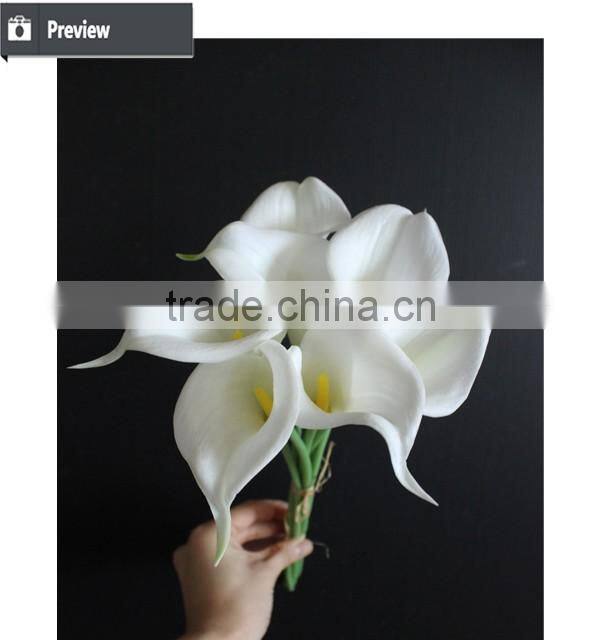 Hot sale real touch ribbon flower calla lily