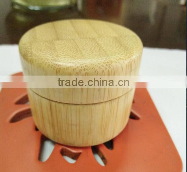 wood bamboo cosmetic packing jar with laser logo
