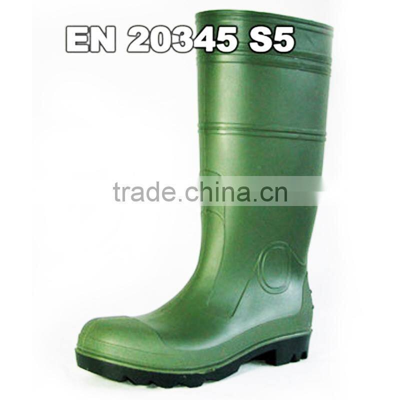CE EN 20345 S5 steel toe steel plate mining industrial construction safety rain boots