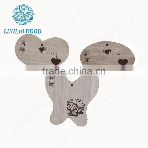 Paulownia Wood Wedding Carving Blessing Cards
