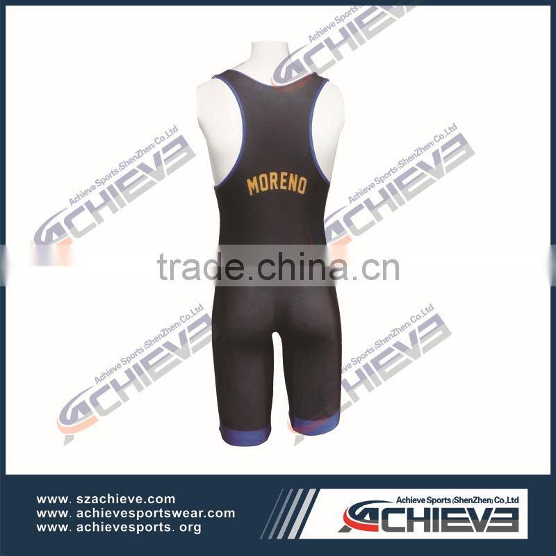 2015 wholesale sublimation printing wrestling singlet Cheap Prices Sublimation Printing Wrestler Singlet