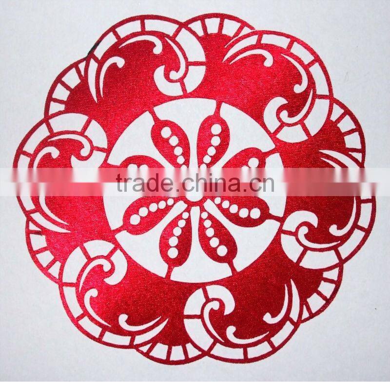 Satin fabric hotfix custom motif design crown design on t shirt