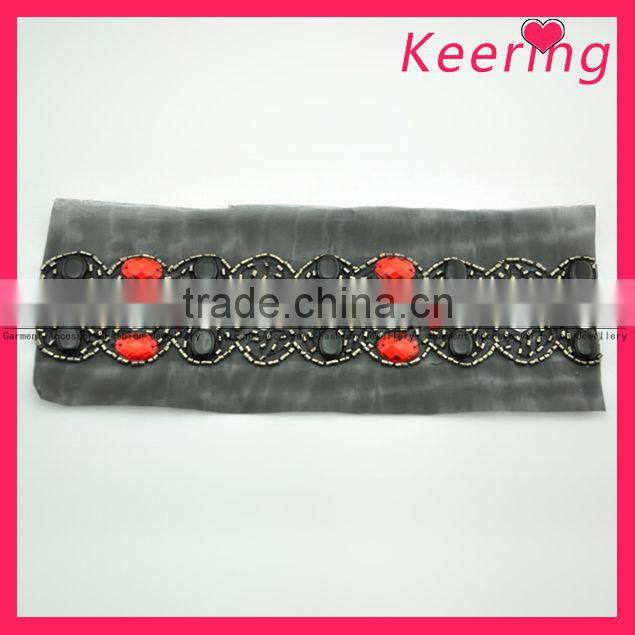 Beaded applique patch cross shape for fashion dress WPH-1585