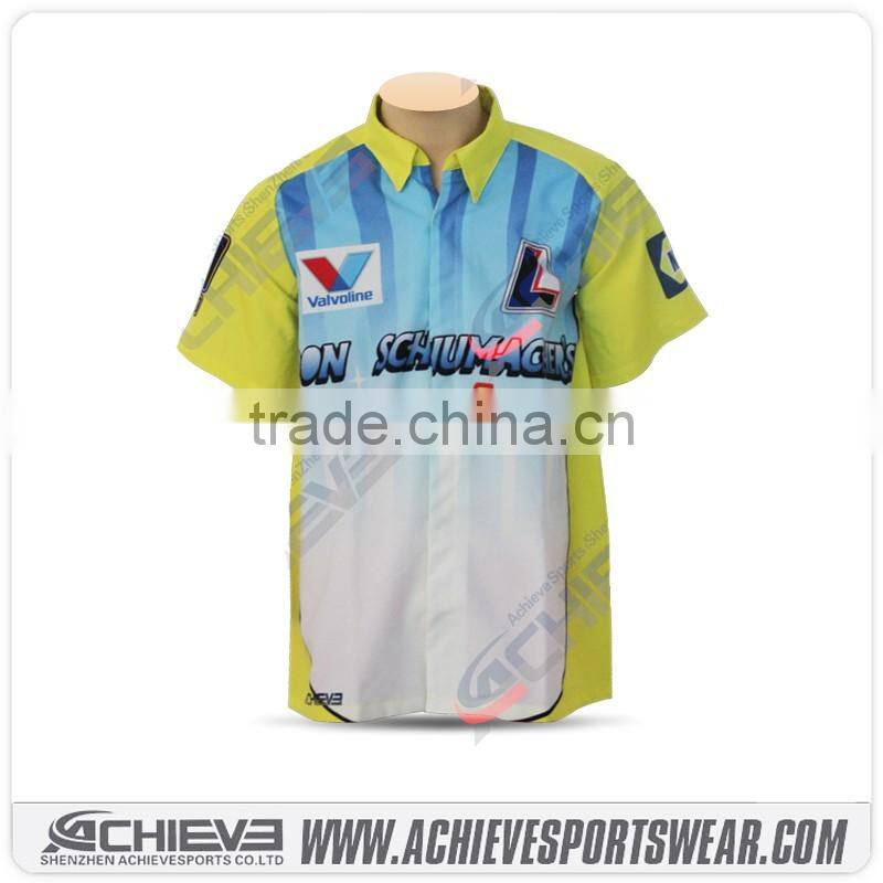Gym custom tracksuit sublimation multicolor moto/racing shirts vintage motor suits uniforms