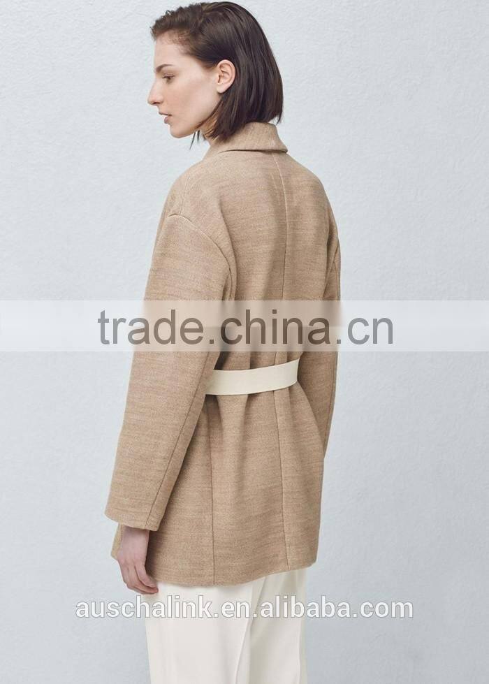 High Quality Ladies Side Pocket Long Sleeve Cheap Warm Cotton Coat