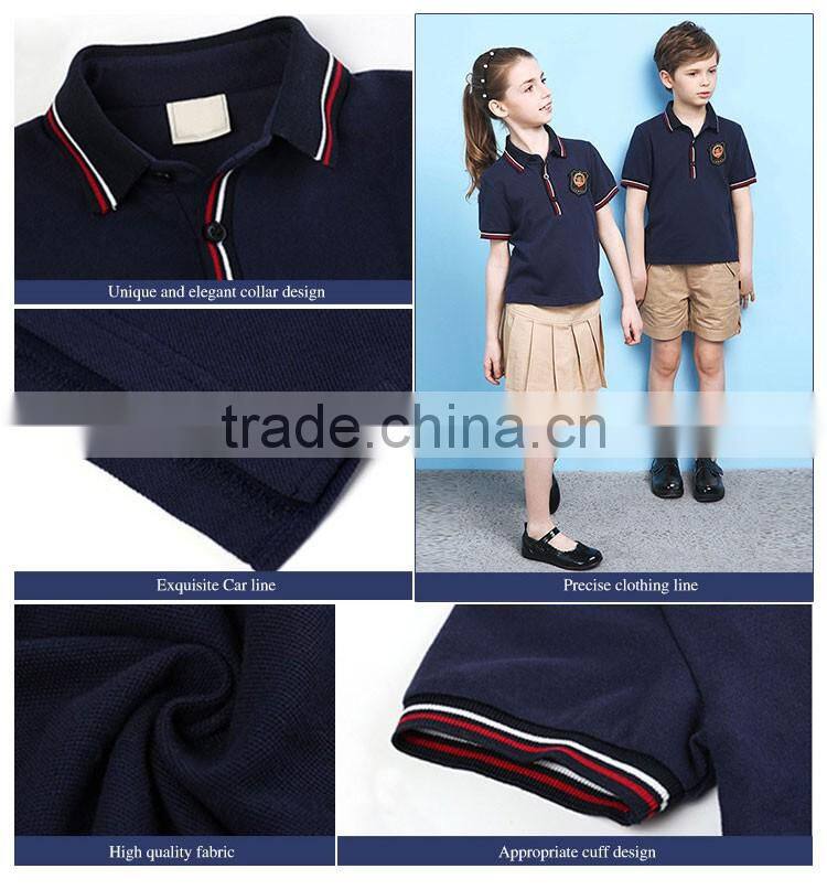 Summer Short Sleeve Kids Polo School Uniform Latest Designs