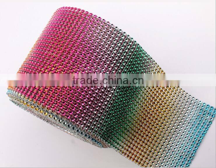 crystal AB plastic rhinestone mesh sheet, plastic rhinstone banding, rhinestone mesh trimming,rhinestone mesh roll