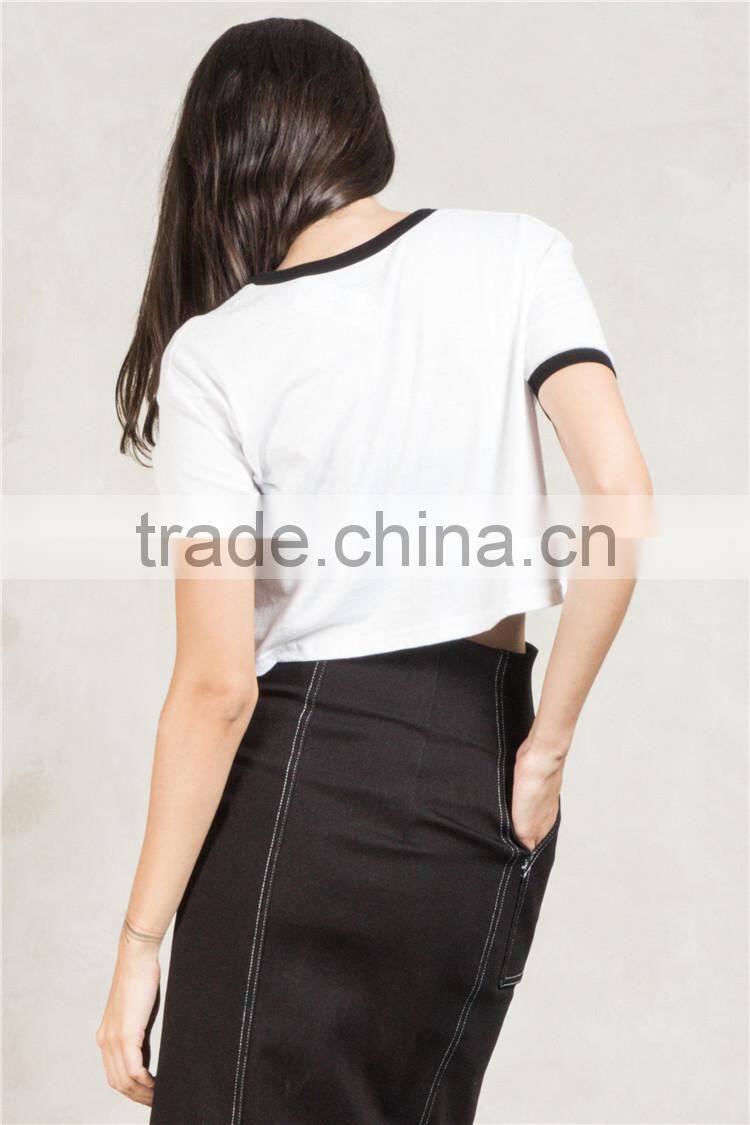 White cities crop ringer t-shirt uk flag t shirt