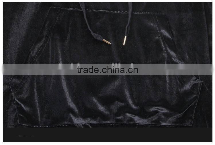custom soft solid Hoodie/ wholesale blank velourhoodie men/ pullover hoodies