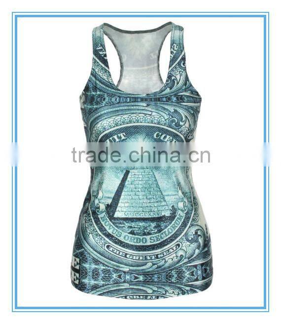 Women tank top stringer tank top sublimation printing