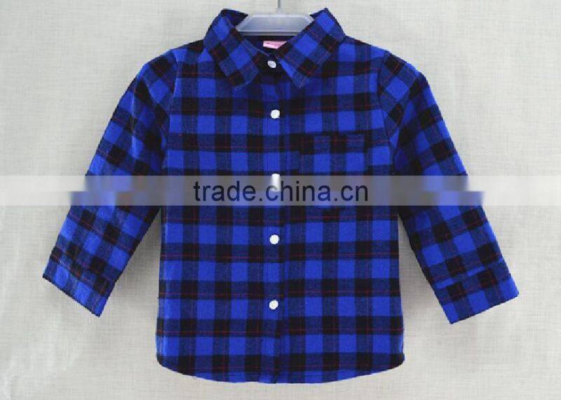 cheap wholesale online kids boys fashion plaid check shirts with chest pocket