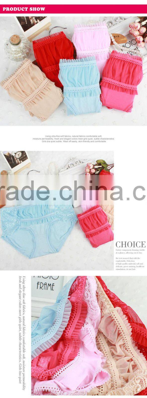 Cute girl's panties regenerated fiber spandex underwear light blue lace sexy ladies panty little girls underwear models