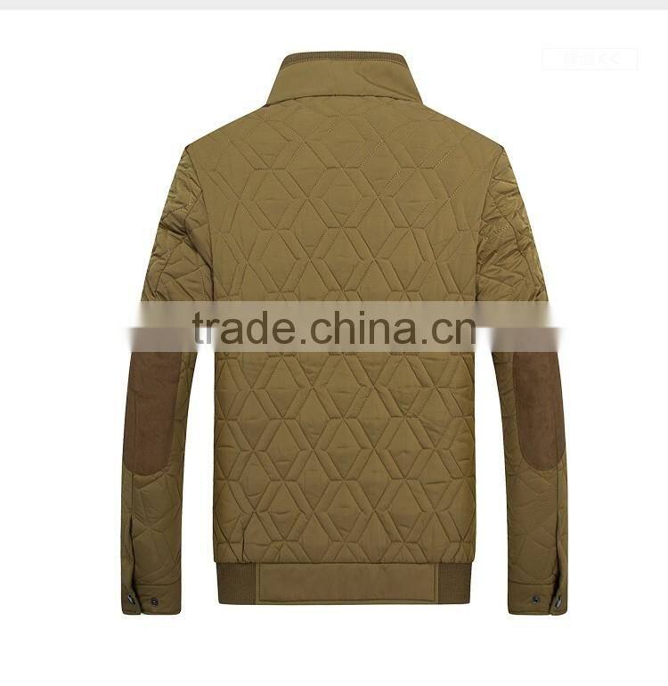 High Quality Mens Quilting Padded Jacket With Elbow Patch