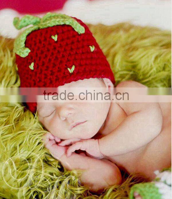 lovely wool hat crochet baby strawberry hat
