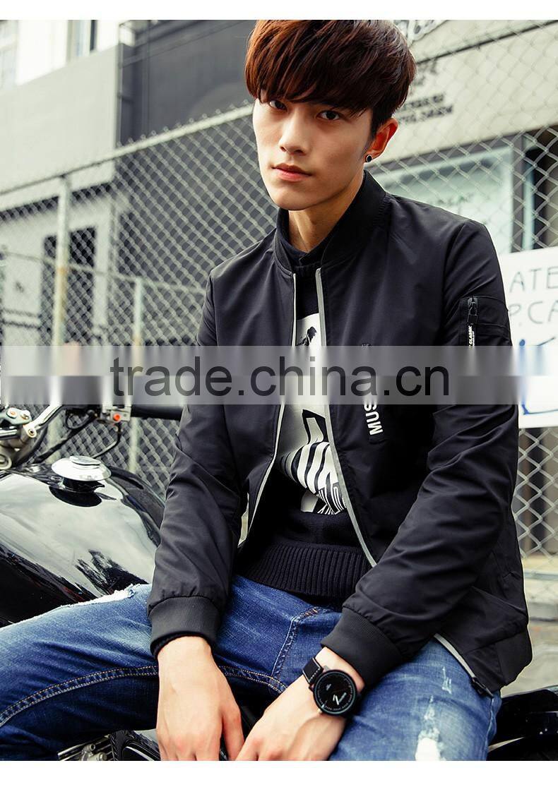 OEM Fashion Clothing 2016 Comfortable 100% Polyester Autumn Varsity Jacket Men