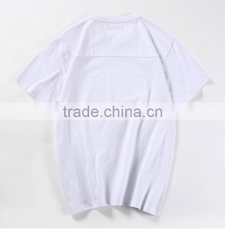 fashion blank white tees mens curved hem t shirt for men