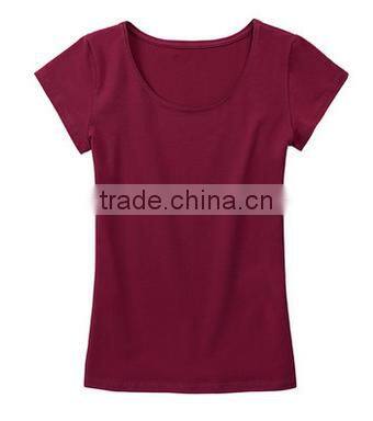 Wholesale 100% cotton blank woman t shirt 2016