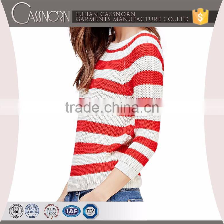 crew neck loose cheap sweater for women