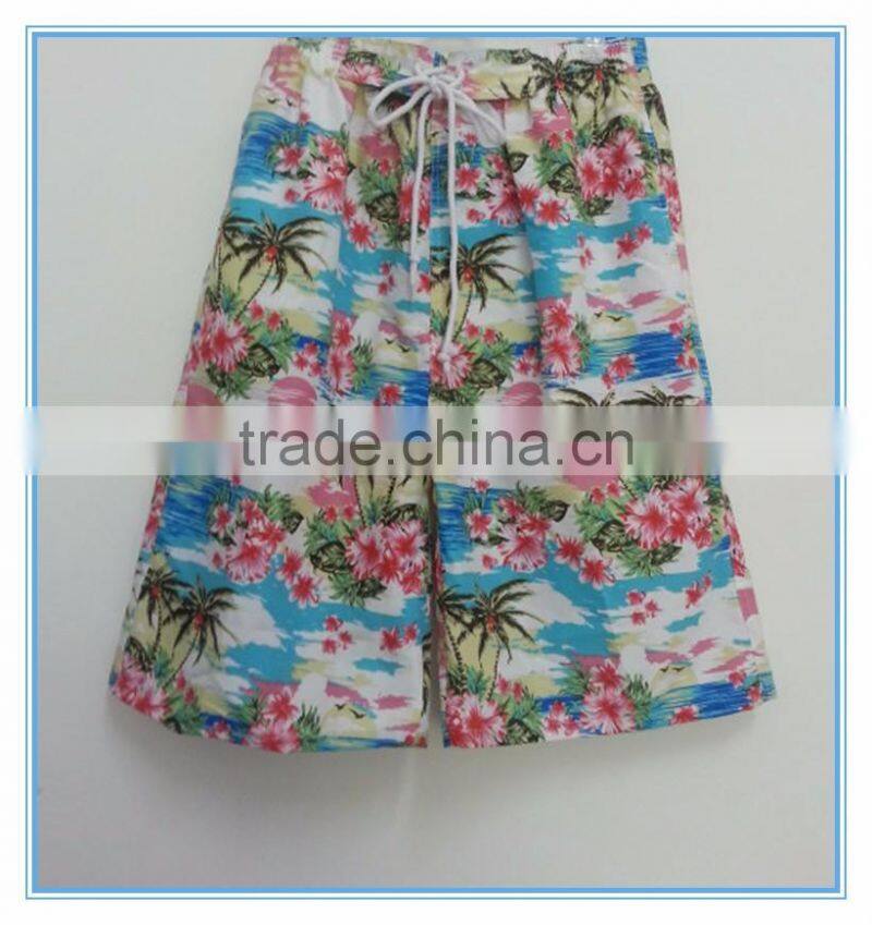 Men's dry wet amphibious sand beach short pants, Comfortable authentic swimming trunks, Printing quick drying Haiwaii Shorts