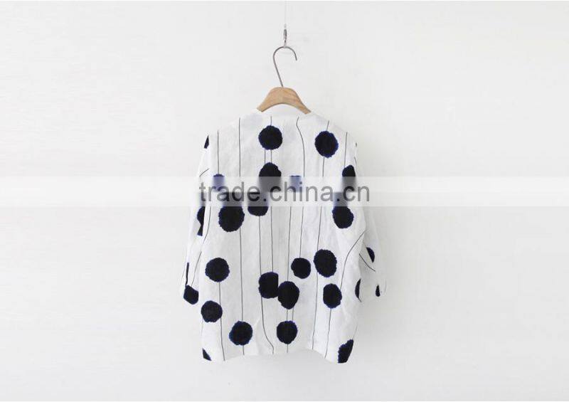 Formal casual both office wear jacket from women linen spot jackets