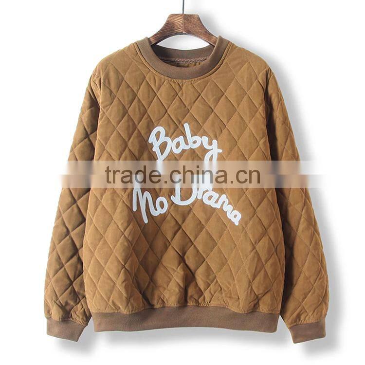Unisex autumn/winter Korean style diamond-type lattice cotton/polyester pullover sweatshirts campus wear