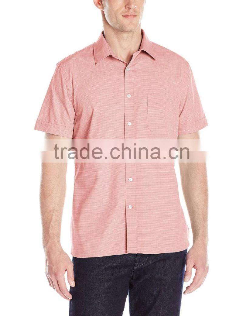 Men's Stripe Texture Shirt with Chest Pocket