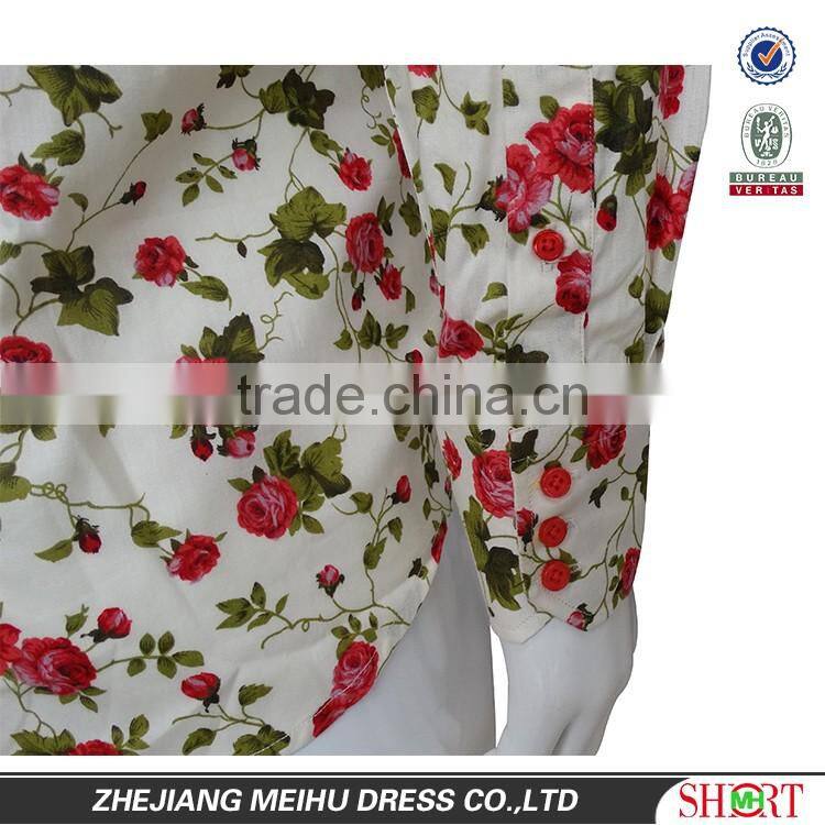 Men 3 button collar dress shirts fancy man shirt flowers
