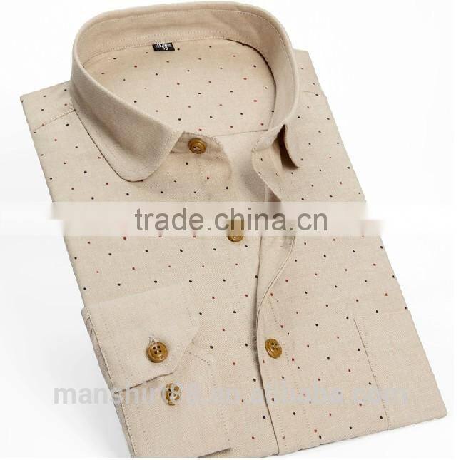 latest fashion design long sleeve baby collar printed oxford shirt