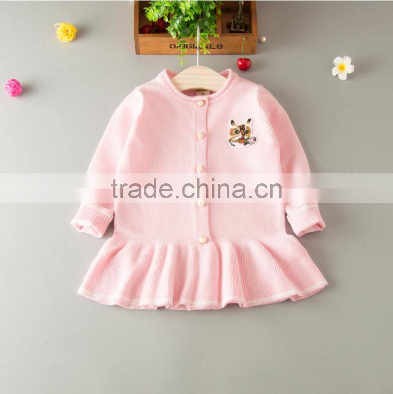 New Fashion Children Round Collar Long Sleeve Knitting Sweater Girl Pullover