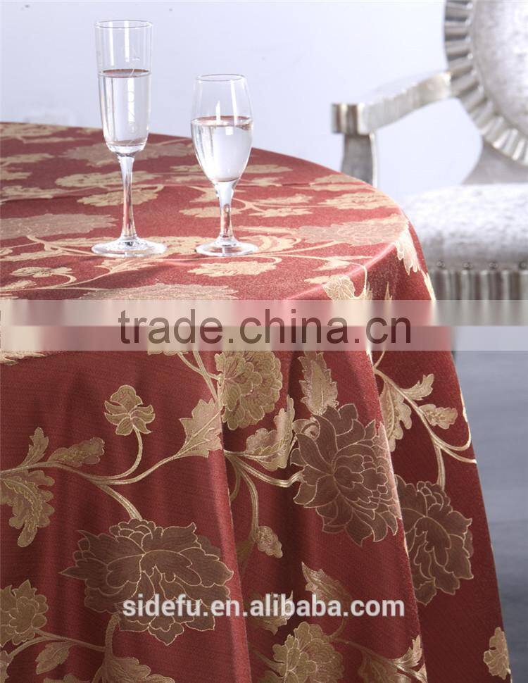 Custom Modern Design Table Linen Hotel Jacquard Round Table Cloth