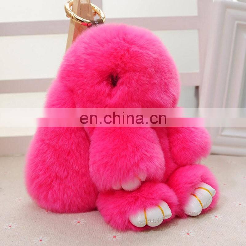 Cute real rex rabbit fur Copenhagen rabbit bag charm for decoration