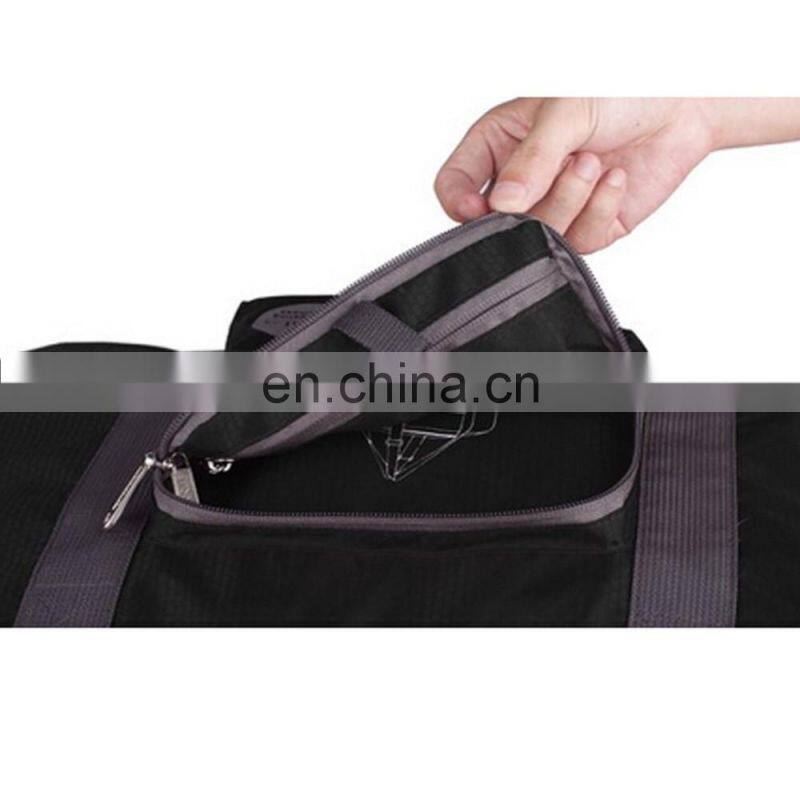 Black Printed Lightweight Water Resistant Travel Folding Gym Bag