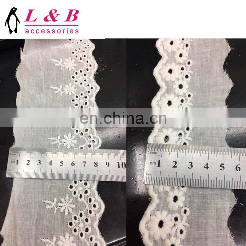 White Embroidery lace cotton trimming