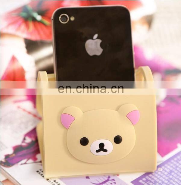 novelty promotion item custom cartoon design soft pvc/rubber desktop cellphone holder
