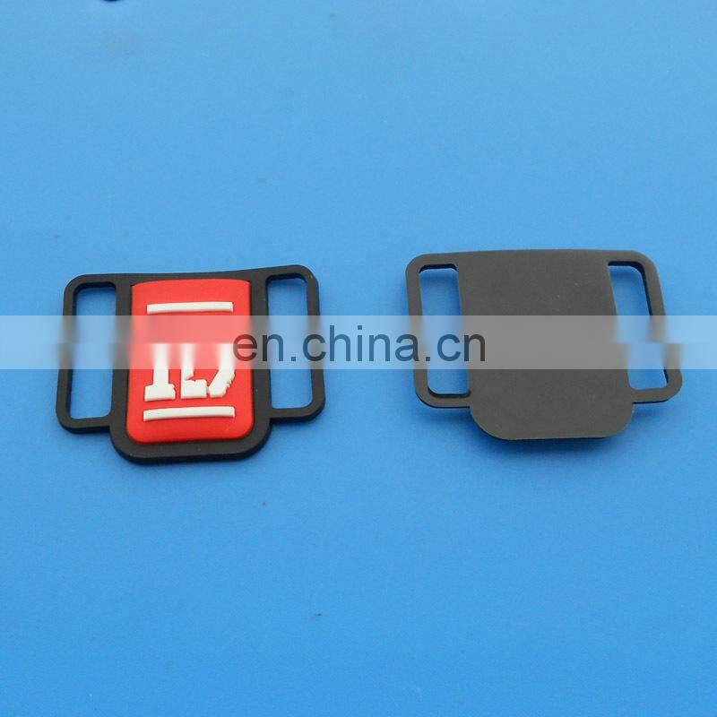 Customized 3D embossed white PLATINUM ATHETICS logo black color soft pvc shoelace charm