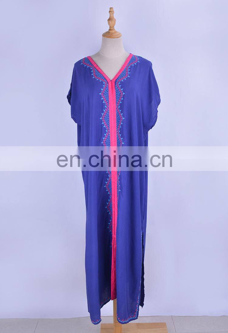 Cotton Long Beach Cover up Sarong Beach Dress Embroidered Bikini Cover up Robe de Plage Pareo Beach Swimsuit Cover up Beachwear