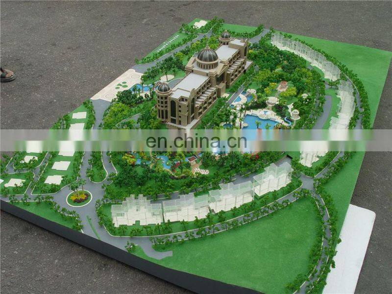 Handmade acrylic castle 3d building model with detial landscape