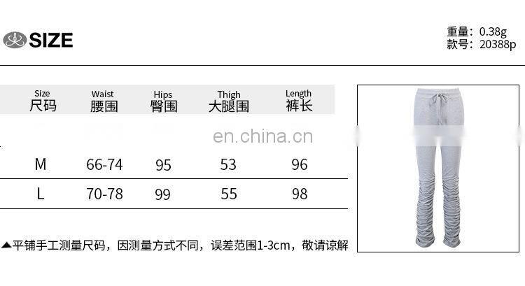 Clothing wholesale custom sports and leisure sweater women's trousers Slim straight leg pants pile pile trousers pleated sweat