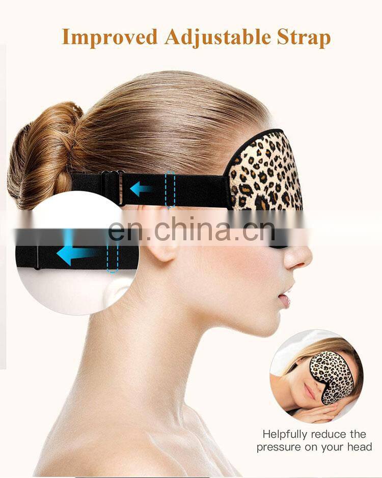 Sleep Mask 100% Blackout 3D Contoured Eye Mask with Adjustable Strap for Sleeping Comfortable & Soft Night Blindf