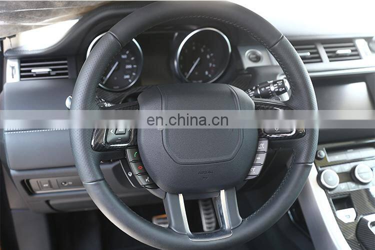 New! Carbon Fiber Style ABS Plastic Accessories For Land Rover Range Rover Evoque Steering Wheel Button Cover Trim